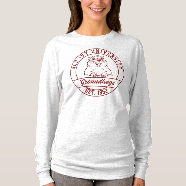 Maroon Groundhogs Long Sleeve T-shirt - Women's (Front)