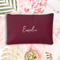 Maroon hand script monogram