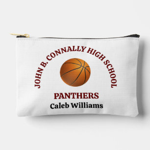 Maroon High School Basketball Player Personalised Accessory Pouch