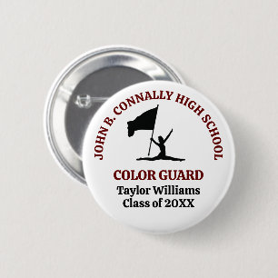 Maroon High School Colour Guard Personalised 6 Cm Round Badge