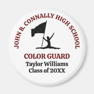 Maroon High School Colour Guard Personalised Magnet