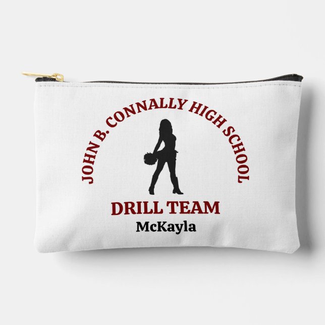 Maroon High School Drill Team Dancer Personalised Accessory Pouch (Front)