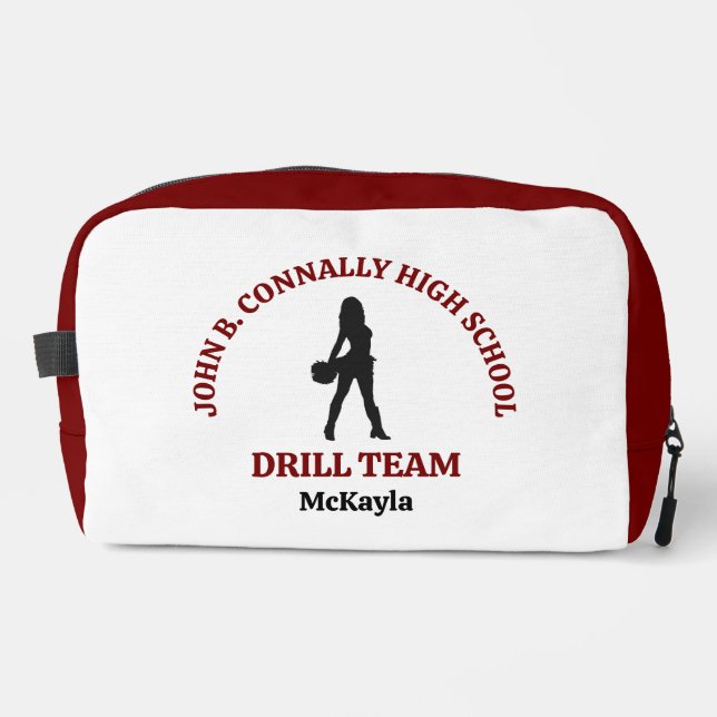 Maroon High School Drill Team Dancer Personalised Dopp Kit (Front)