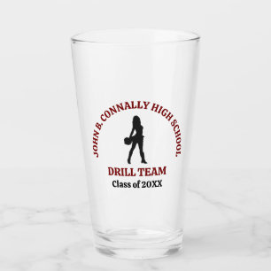Maroon High School Drill Team Dancer Personalised Glass
