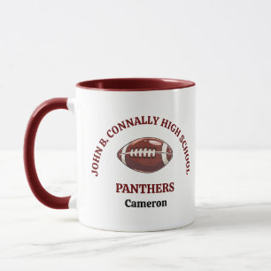 Maroon High School Football Player Personalised Mug