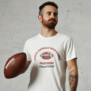 Maroon High School Football Team Custom T-Shirt