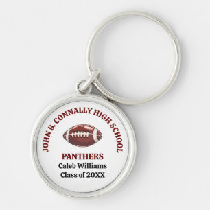 Maroon High School Football Team Personalised Key Ring