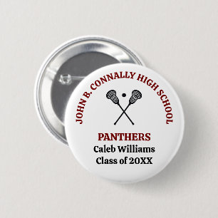 Maroon High School Lacrosse Team Personalised 6 Cm Round Badge