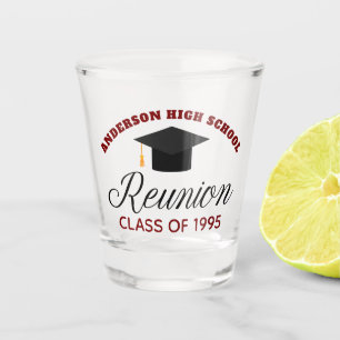 Maroon High School Reunion Party Custom Alumni Shot Glass