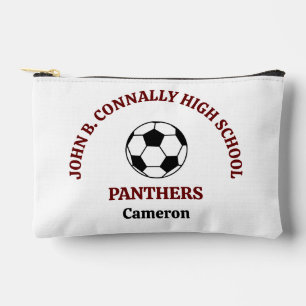 Maroon High School Soccer Team Personalised Accessory Pouch