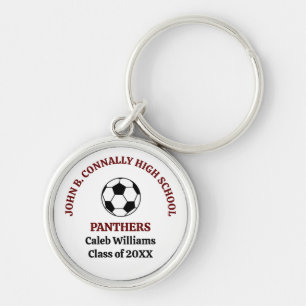Maroon High School Soccer Team Personalised Key Ring
