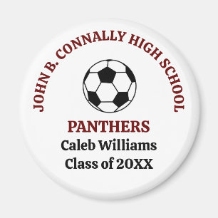 Maroon High School Soccer Team Personalised Magnet