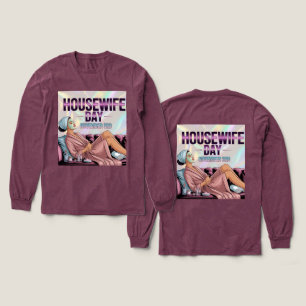 Maroon Housewife Day Long Sleeve Tri-Blend Shirt