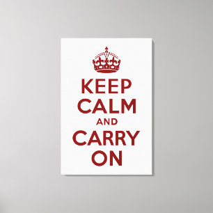 Maroon Keep Calm and Carry On Wrapped Canvas