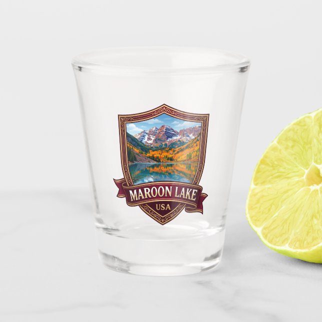 Maroon Lake USA Shot Glass (Front)