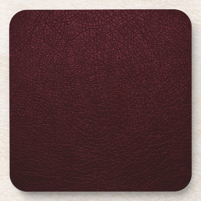 Maroon Leather Coaster (Front)