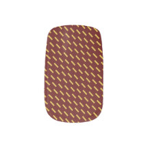 Maroon M Gold Elegant Chic Pattern Nail Wraps