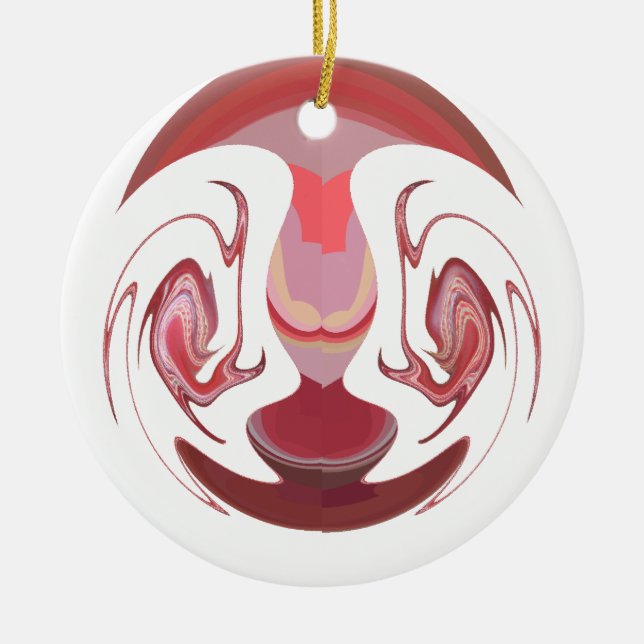 Maroon Majesty: Rustic Radiance Textured African  Ceramic Tree Decoration (Front)