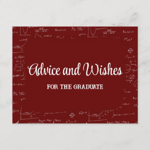 Maroon Math Graduation Party Advice for Graduate Enclosure Card