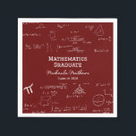 Maroon Mathematics Graduate Class of Graduation Napkin<br><div class="desc">Beautiful and elegant graduation napkins with a pattern of mathematic equations and graphics for your celebration in white and maroon colors. Illustrated and designed by Patricia Alvarez.</div>