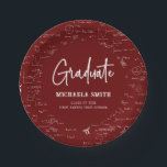 Maroon Mathematics High School Graduate Party Paper Plate<br><div class="desc">Simple and elegant maroon math graduation paper plates with a beautiful script font. Great high school or college graduate. Illustrated and designed by Patricia Alvarez.</div>