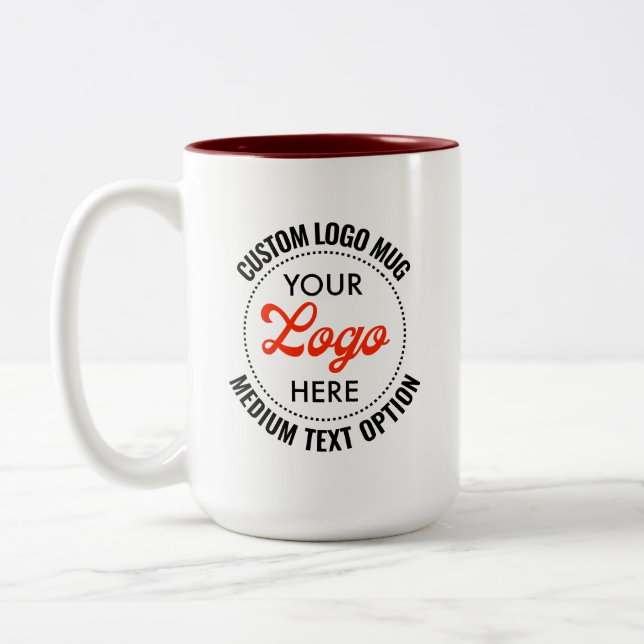 MAROON Medium Text Promotional Two-Tone Logo Mug (Left)