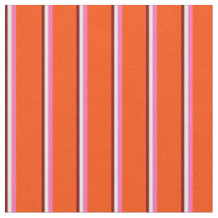 Maroon, Mint Cream, Hot Pink & Red Coloured Lines Fabric