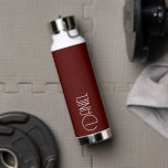 Maroon Modern Typography Personalised Water Bottle<br><div class="desc">Trendy,  vacuum insulated water bottle that features personalised name in white,  modern typography on a maroon colour background. Personalise bottle by editing name and replacing name with your own as desired. Perfect for a birthday gift,  wedding groomsman gift,  etc. Select your water bottle style. Select your water bottle style.</div>