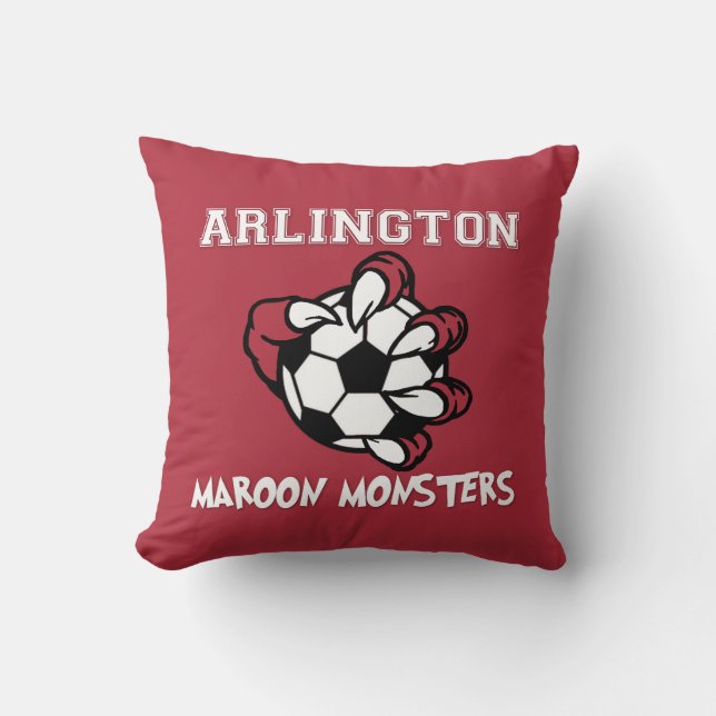 Maroon Monster Throw Pillow  (Front)
