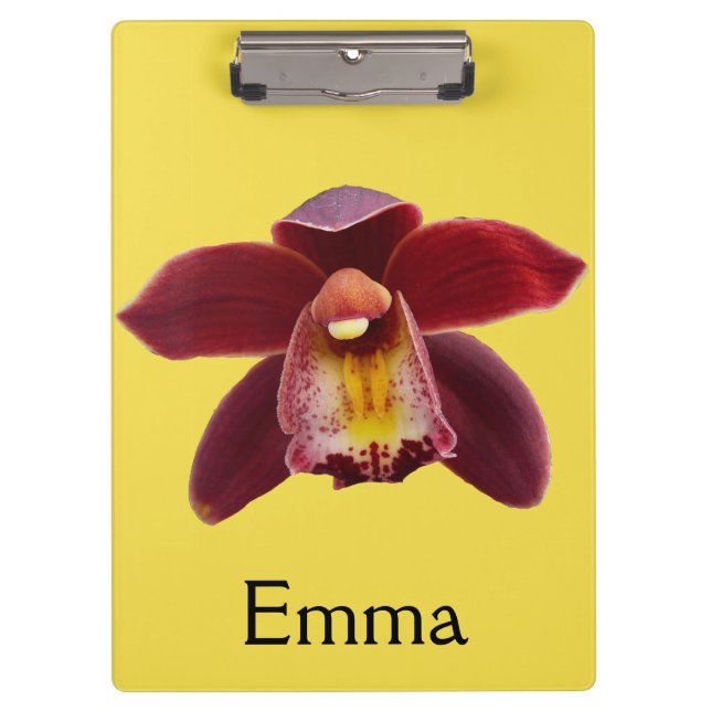 Maroon Orchids I Beautiful Red Floral Clipboard (Front)