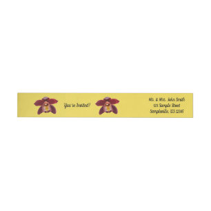 Maroon Orchids I Beautiful Red Floral Wrap Around Label