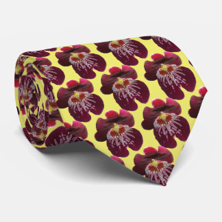 Maroon Orchids II Elegant Floral Tie