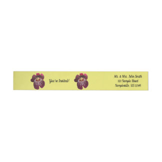 Maroon Orchids II Elegant Floral Wrap Around Label