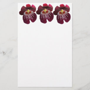 Maroon Orchids II Stationery