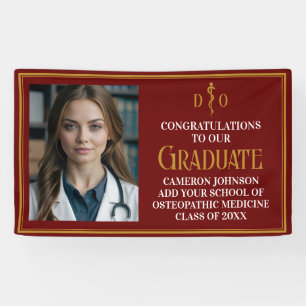 Maroon Osteopathic Medical School Graduation Party Banner