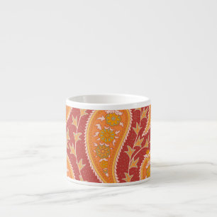 Maroon Paisley: Turkish Cucumber Ornament. Espresso Cup