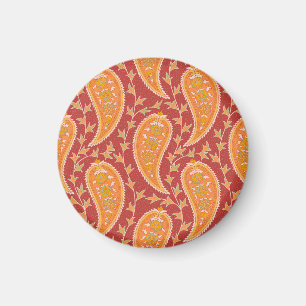 Maroon Paisley: Turkish Cucumber Ornament. Magnet