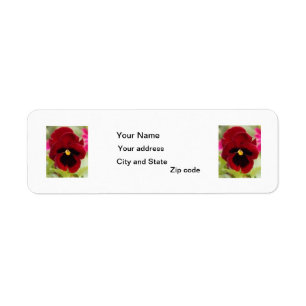 Maroon Pansy Return Address Labels