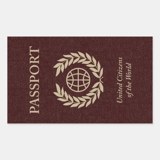 maroon passport rectangular sticker (Front)