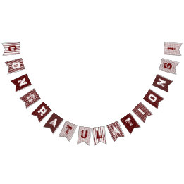 Maroon Patterned Congratulations bunting banner