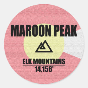 Maroon Peak Classic Round Sticker