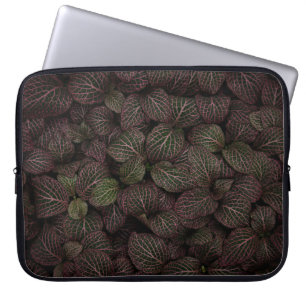 Maroon petaled flower laptop sleeve