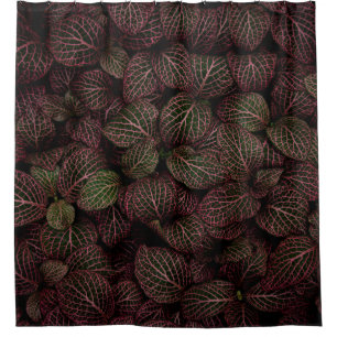 MAROON PETALED FLOWER SHOWER CURTAIN