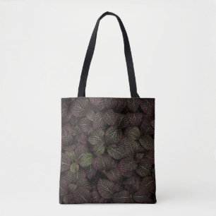 Maroon petaled flower tote bag