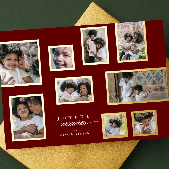 Maroon Photo Frames Collage Modern Joyful Moments (Creator Uploaded)