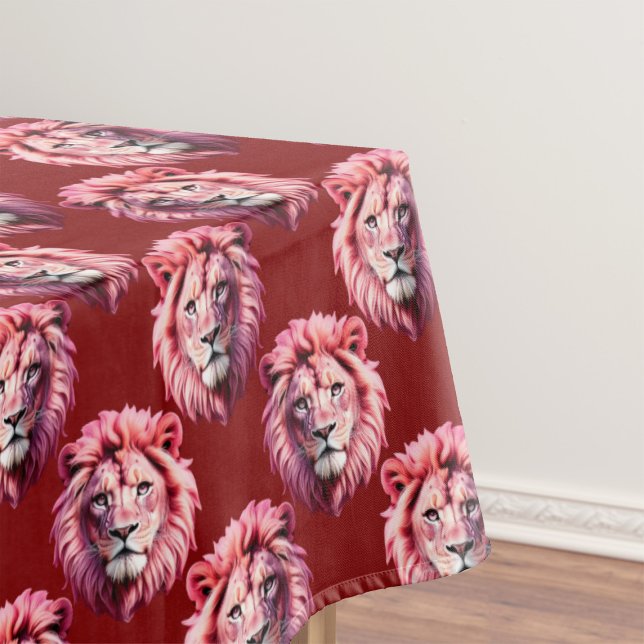 Maroon Pink Lion Head Design  Tablecloth (Creator Uploaded)