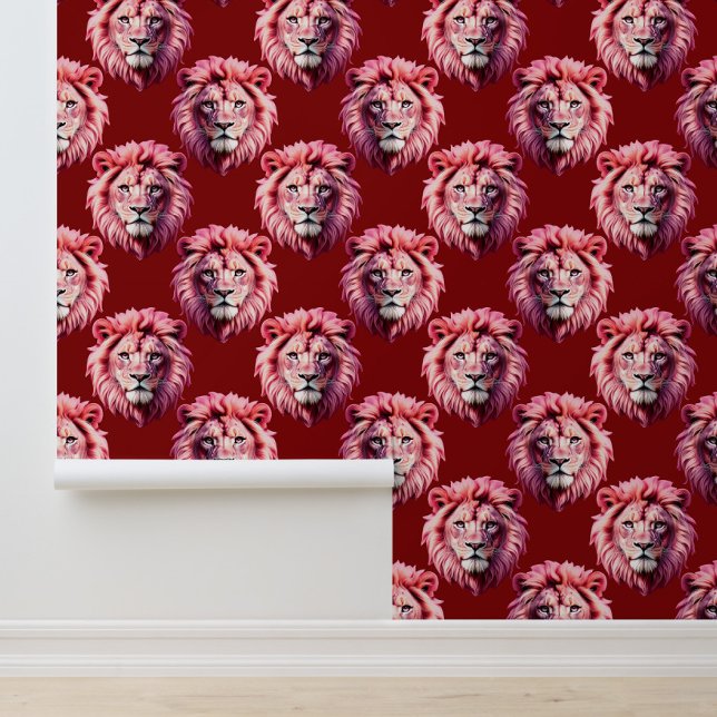 Maroon Pink Lion Head Design  Wallpaper (Creator Uploaded)