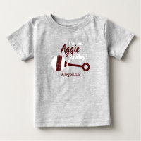 Maroon Plaid Rattle Aggie Baby T-Shirt