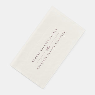 Maroon Plum Formal Calligraphy Elegant Wedding Napkin