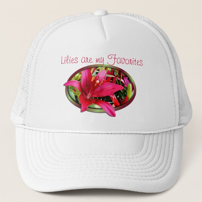 Maroon popout Lily cap- customise it Trucker Hat (Front)